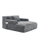 Chenille Interior Lazy Sofa Chaise Longue Armchair With 3 Pillows And Armrests