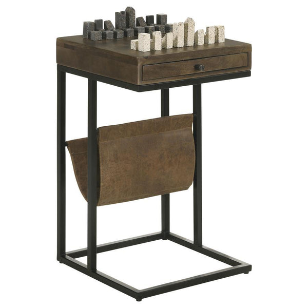 Chessie - 1-Drawer Side Table With Leatherette Sling - Tobacco - Atlantic Fine Furniture Inc