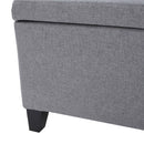 Contemporary Storage Ottoman Bench With Polyester Upholstery