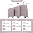 3 Piece Set Expandable Hardshell Suitcase Double Spinner Wheels