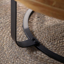 Modern Round Coffee Table With Wooden Carving Pattern