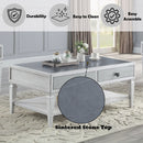 Katia - Coffee Table - Rustic Gray & Weathered White Finish - Atlantic Fine Furniture Inc