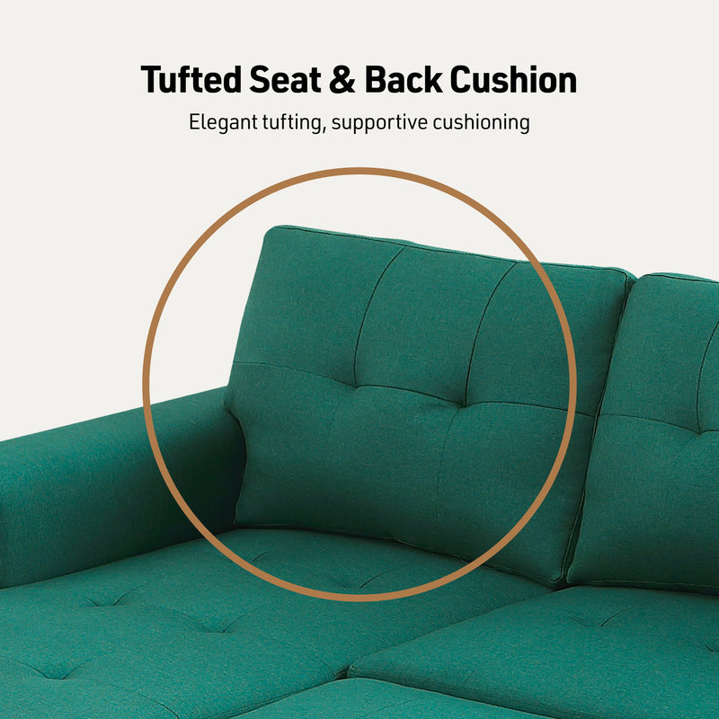 Lucca - Linen Reversible Sleeper Sectional Sofa With Storage Chaise