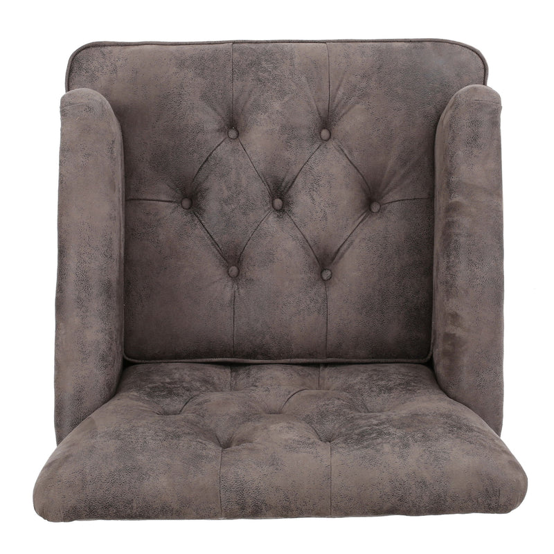 Vitality - Club Chair With Button Tufted Diamond Stitching And Turned Legs