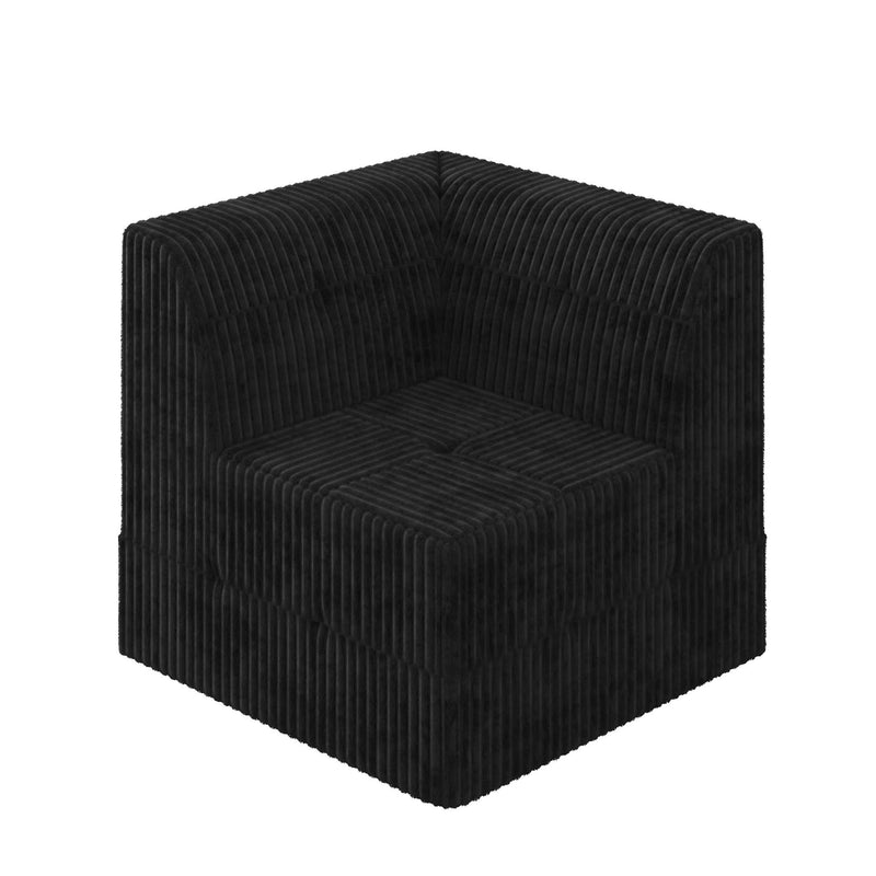 Modern Minimalist L Shape Modular Sectional Sofa, Sleeper Corduroy Couch