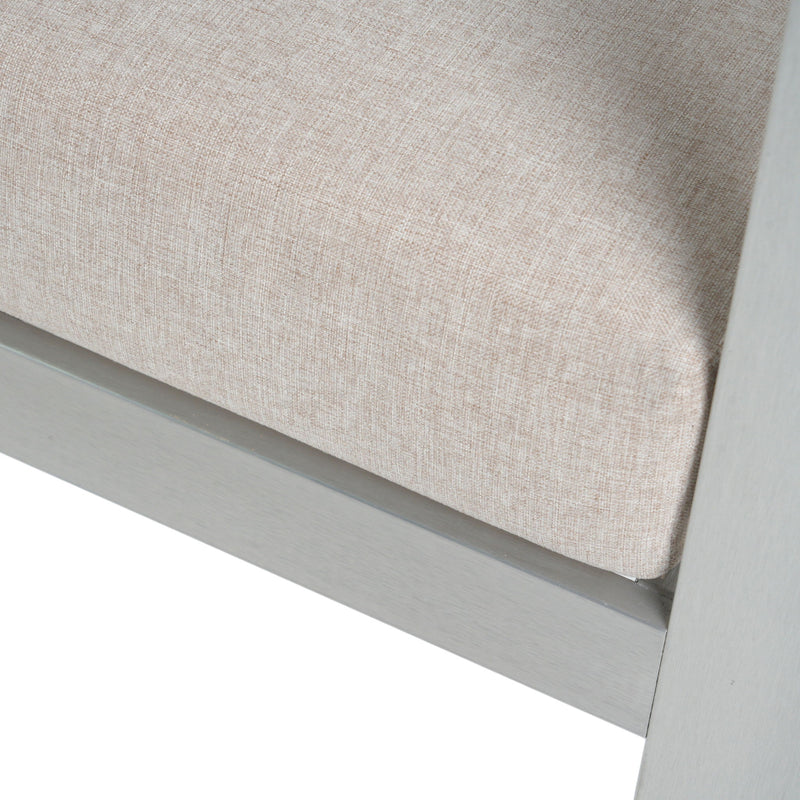 Cora - Outdoor Aluminum Club Chair - Silver / Beige