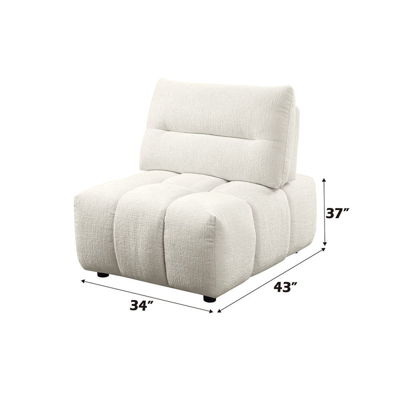 Loanna - Modular Armless Chair - White