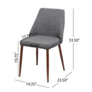 Modern Dining Chair With Iron Legs And Wood Finish