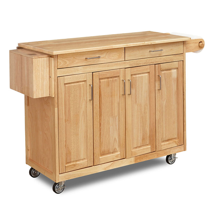 General Line - Kitchen Cart With 2 Drawers - Light Brown - 35.5"