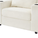 Modern Style Armchair Chaise Lounge Sofa Couch With Movable Storage Ottoman, USB Ports, Cup Holders, Phone Holder, Side Pockets