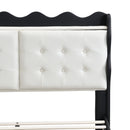 Full Size Upholstery Platform Bed Frame with LED Light Strips and Built-in Storage Space,Black