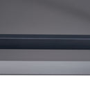 Modern Sintered Stone Dining Table Glossy Rock Surface Family Dining Table For 8 People With Sturdy Metal Legs Contemporary Kitchen Restaurant Furniture - Black / Gray