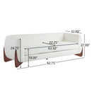 Contemporary Boucle Sherpa Sofa With Birch Wood Legs