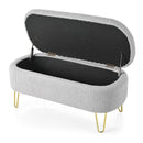 Upholstered Oval Storage Bench For Living Room