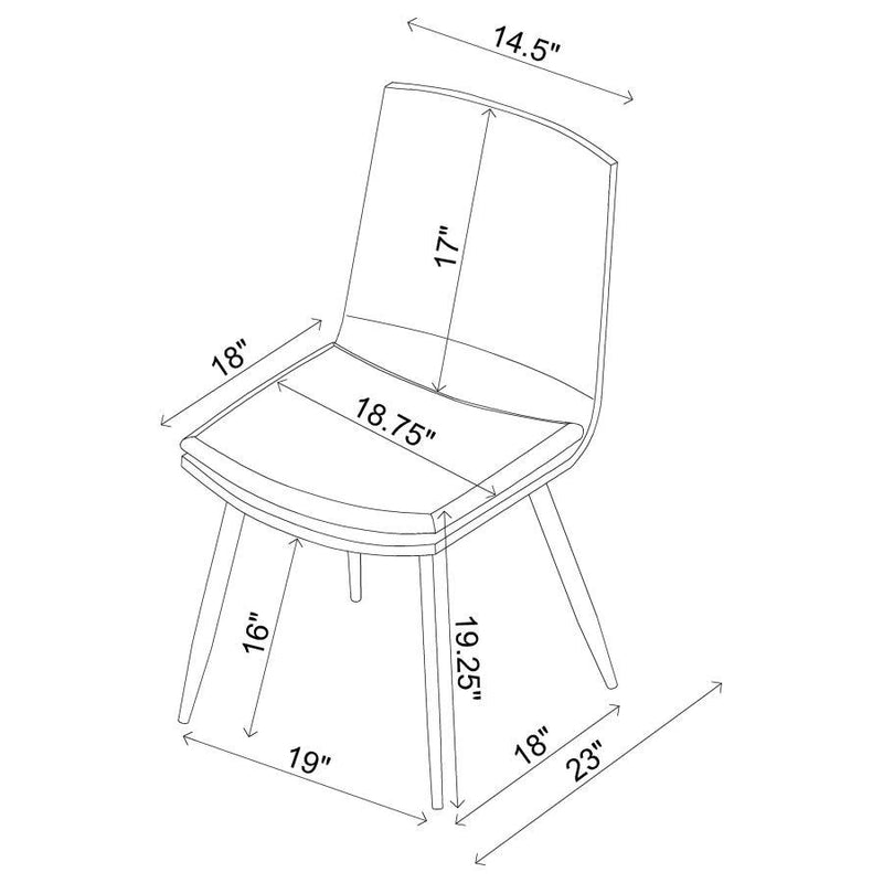 Ortega - Upholstered Dining Side Chair (Set of 2) - Coffee