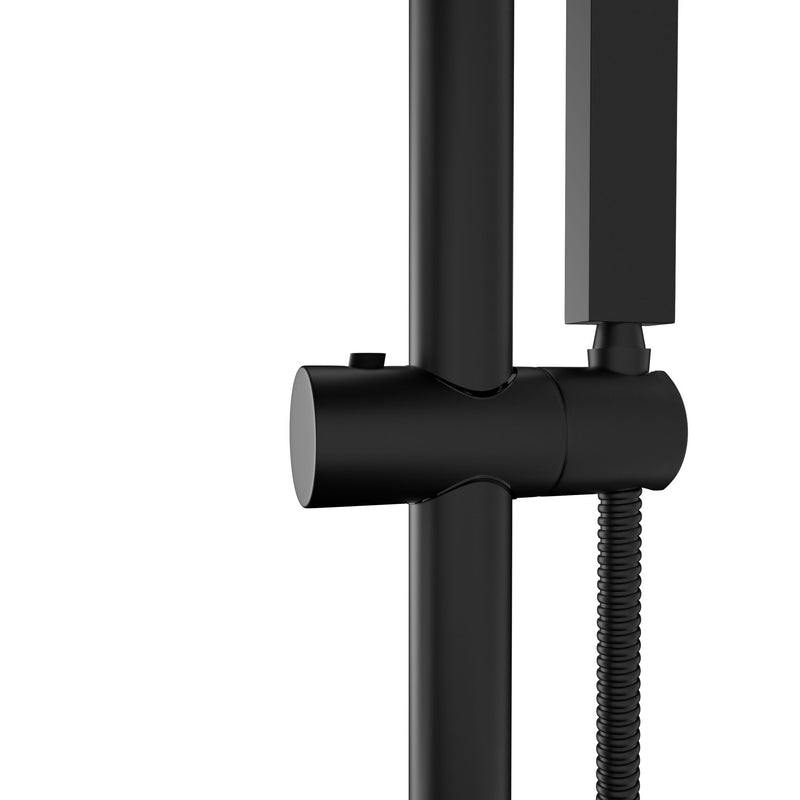 Modern Shower System With Adjustable Slide Bar, Stainless Steel And Brass Construction