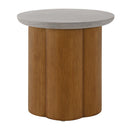 Evelyn - End Table - Faux Concrete Top & Walnut