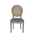 Elegant Dining Chair Set With Cane And Fabric Upholstery