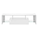 TV Stand, Console, Media Entertainment Center, Storage Cabinet, Glossy Contemporary & Modern - White
