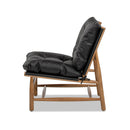 Oxford Leather Mid-Century Modern Accent Chair - Noir Black
