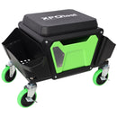 Heavy Duty Mechanic Stool With Wheels And Soft Rubber Cushion And 330Lbs Capacity - Green