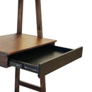 Ladder Desk, Ladder Style Display Shelf - Natural Wood / Brown