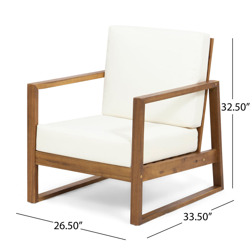 Nexusia - Outdoor Acacia Wood Club Chair With Slat Design