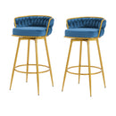 Modern Low Back Upholstered Counter Height Bar Stools (Set of 2)