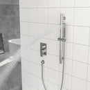Ceiling Mounted Square Shower System With Adjustable Slide Bar, 16" Rainfall Shower With Handheld - Brushed Nickel