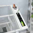 38.18" Hand Crank Adjustable Drafting Table Drawing Desk With 2 Metal Drawers With Stool