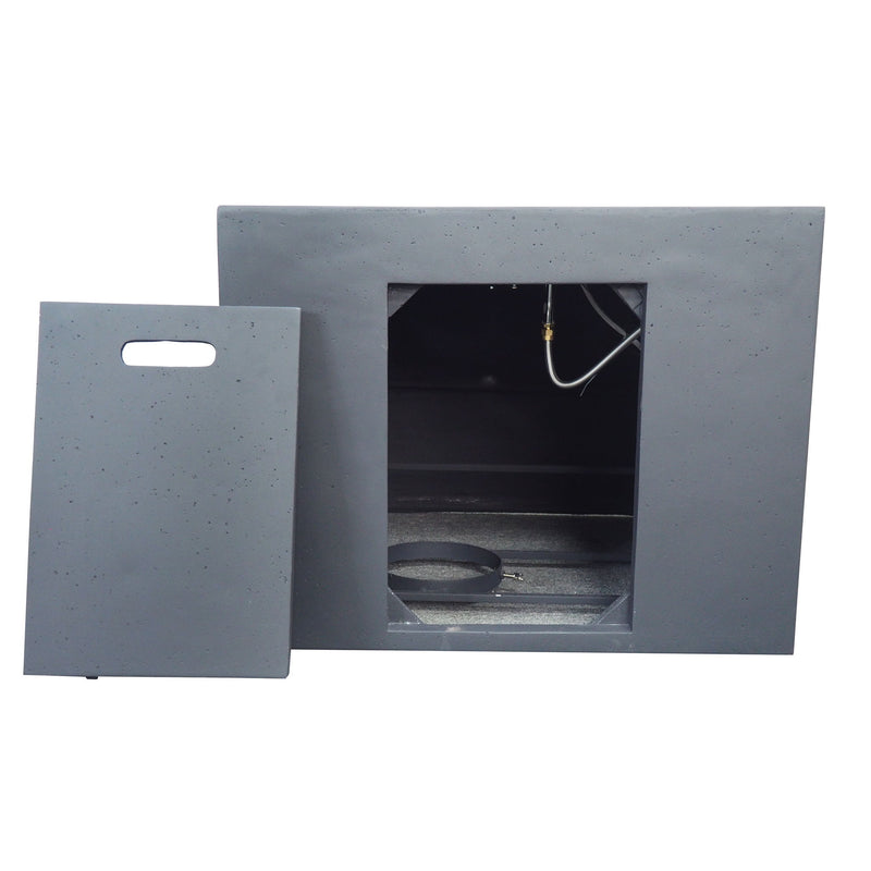 Outdoor Patio Square Gas Burning Concrete Fire Pit 40,000 Btu
