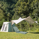 Foldable Portable Camping Chair With Carry Bag 14 Position Adjustable Recliner For Adults Cotton & Metal Frame For Outdoor Travel, Picnic, Or BBQ - Light Green