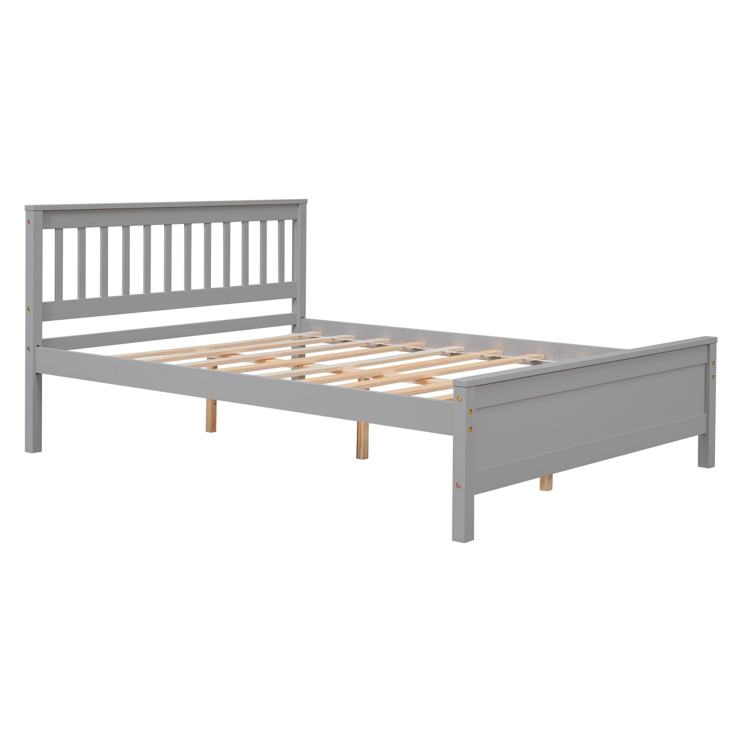 Full Bed with Headboard and Footboard,with 2 Nightstands,Grey - Atlantic Fine Furniture Melbourne FL