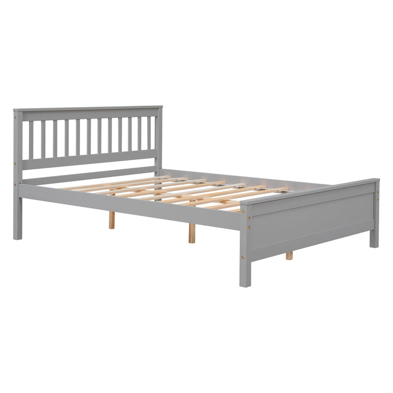Full Bed with Headboard and Footboard,with 2 Nightstands,Grey