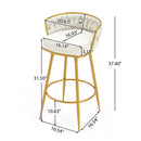Modern Low Back Upholstered Counter Height Bar Stools (Set of 2)