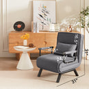 Convertible 5 In 1 Folding Chair Bed With Adjustable Backrest & Pillow Linen