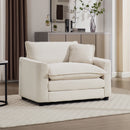 Modern Classic Corduroy Fabric Single Chair Deep Seat Sofa With Pillow