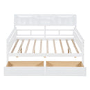 Daybed, Wood Slat Support, With Bedside Shelves And Two Drawers