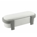 Large Versatile Storage Ottoman Bench: Spacious, Durable, Stylish - White / Light Gray