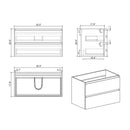 Alice - Bathroom Vanity With Sink, Large Storage Wall Mounted Floating Bathroom Vanity For Modern Bathroom, One-Piece Sink Basin Without Drain And Faucet