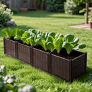 Indoor / Outdoor Rectangular Plastic Planting Box Kit For Vegetables, Herbs, Flowers & Succulents, Coffee, Polypropylene, 62.80" - Coffee