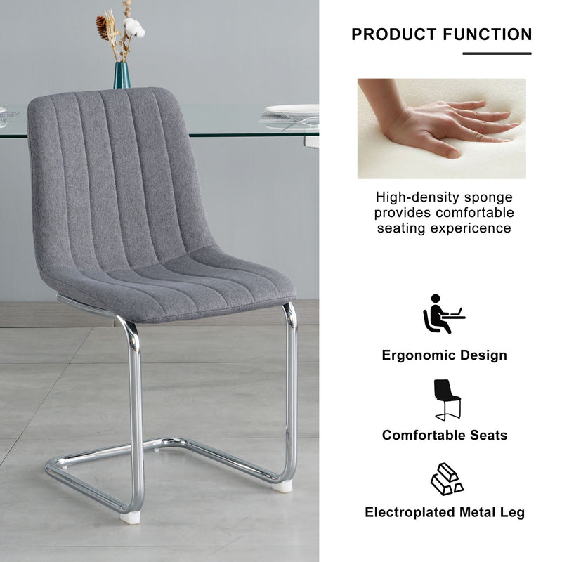 Modern Dining Chair With Metal Legs