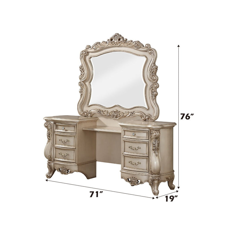 Gorsedd - Vanity Desk - Antique White - Atlantic Fine Furniture Inc