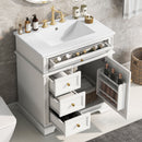 Freestanding Bathroom Vanity With Sink, Soft Closing Door, Tip Out Drawer