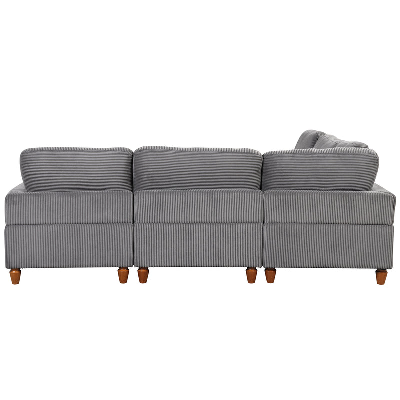 U_Style Modular Sectional Sofa with Ottoman L Shaped Corner Sectional for Living Room, Office, Spacious Space(same sku: WY000336AAE)