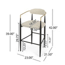 Upholstered Bar Stools With Backs For Kitchen Island (Set of 2)