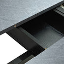 Rectangular Stretch Dining Table With 4 Chairs - Black / Gray