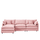 L Shaped Modular Sectional Sofa With Movable Ottoman, 3 Seater Comfortable Seating
