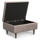 Shay - Large Square Coffee Table Storage Ottoman Mid-Century Style