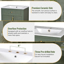 Elegant Bathroom Vanity With Ceramic Sink, Soft Close Doors And Drawers, Double Storage Racks